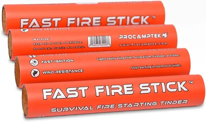 Fast Fire Stick Survival Fire Starting Tinder, Best Firstarter for Emergency… (2 Fast Fire Stick)