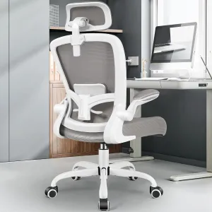 FelixKing Ergonomic Office Chair, Headrest Desk Chair with Adjustable Lumbar Support, Home Office Swivel Task Chair with High Back and Armrest, Adjustable Height Gaming Chair(Gray)