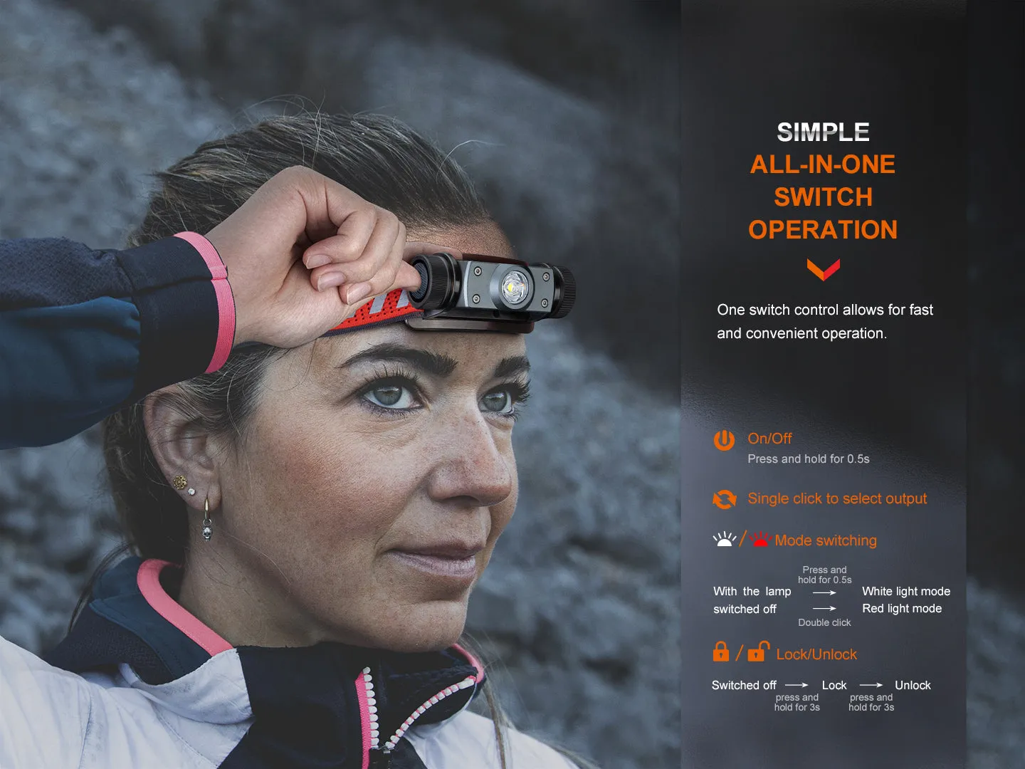 Fenix HM62-T Lightweight Trail Running Headlamp -- OPEN BOX