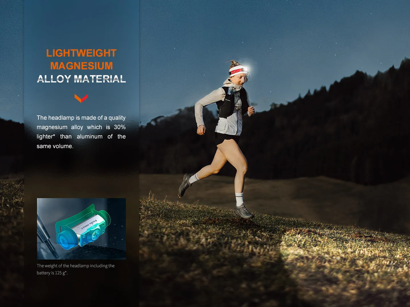 Fenix HM62-T Lightweight Trail Running Headlamp -- OPEN BOX