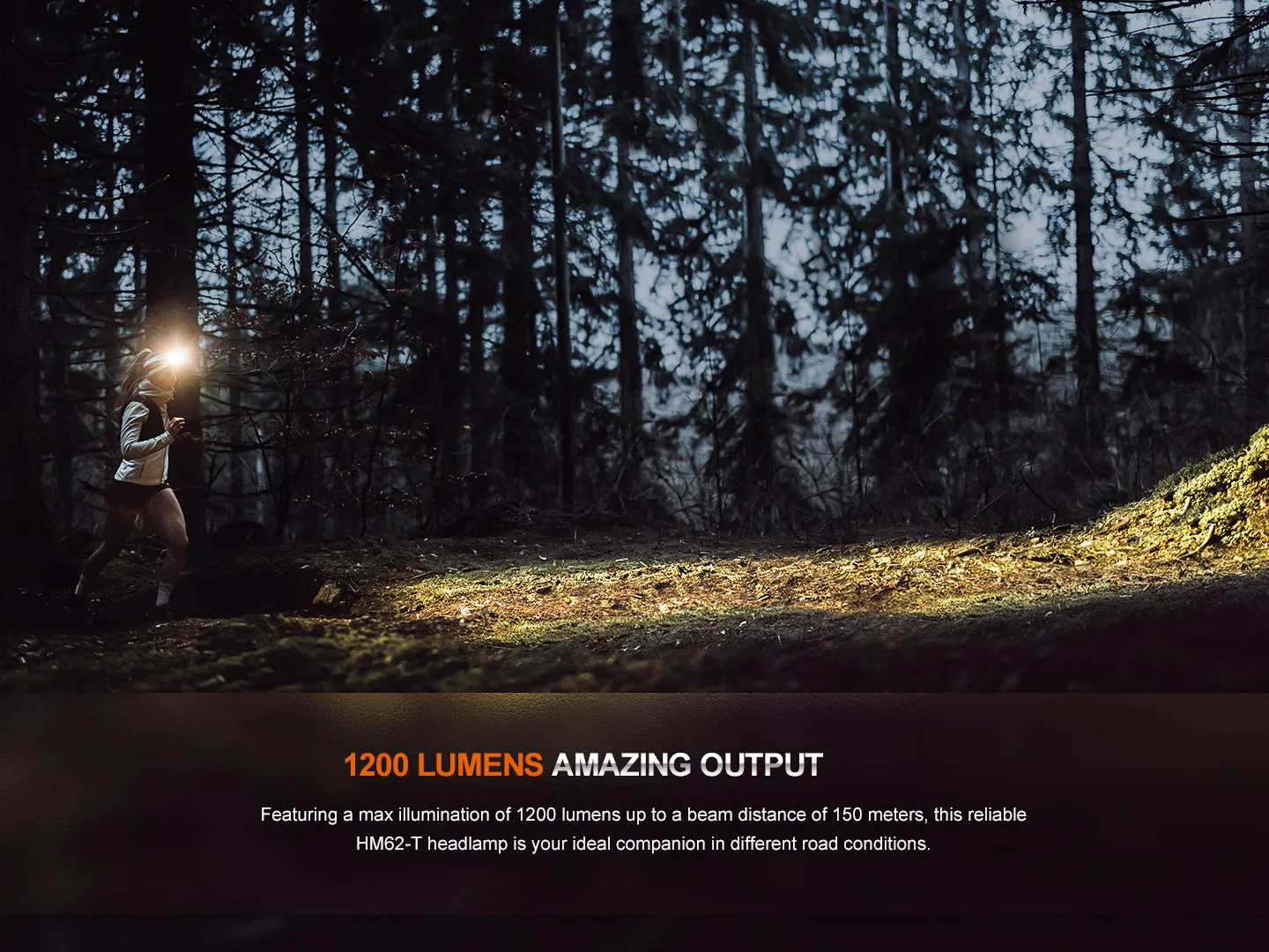 Fenix HM62-T Lightweight Trail Running Headlamp -- OPEN BOX