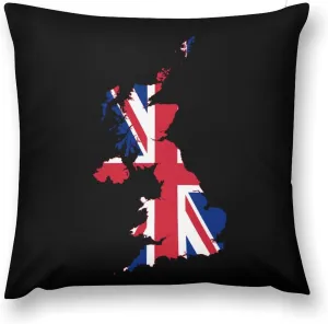 Flag Map of United Kingdom Novelty Pillow Case Bedding Pillowcase for Bedroom Couch Home Decoration 24 "x24
