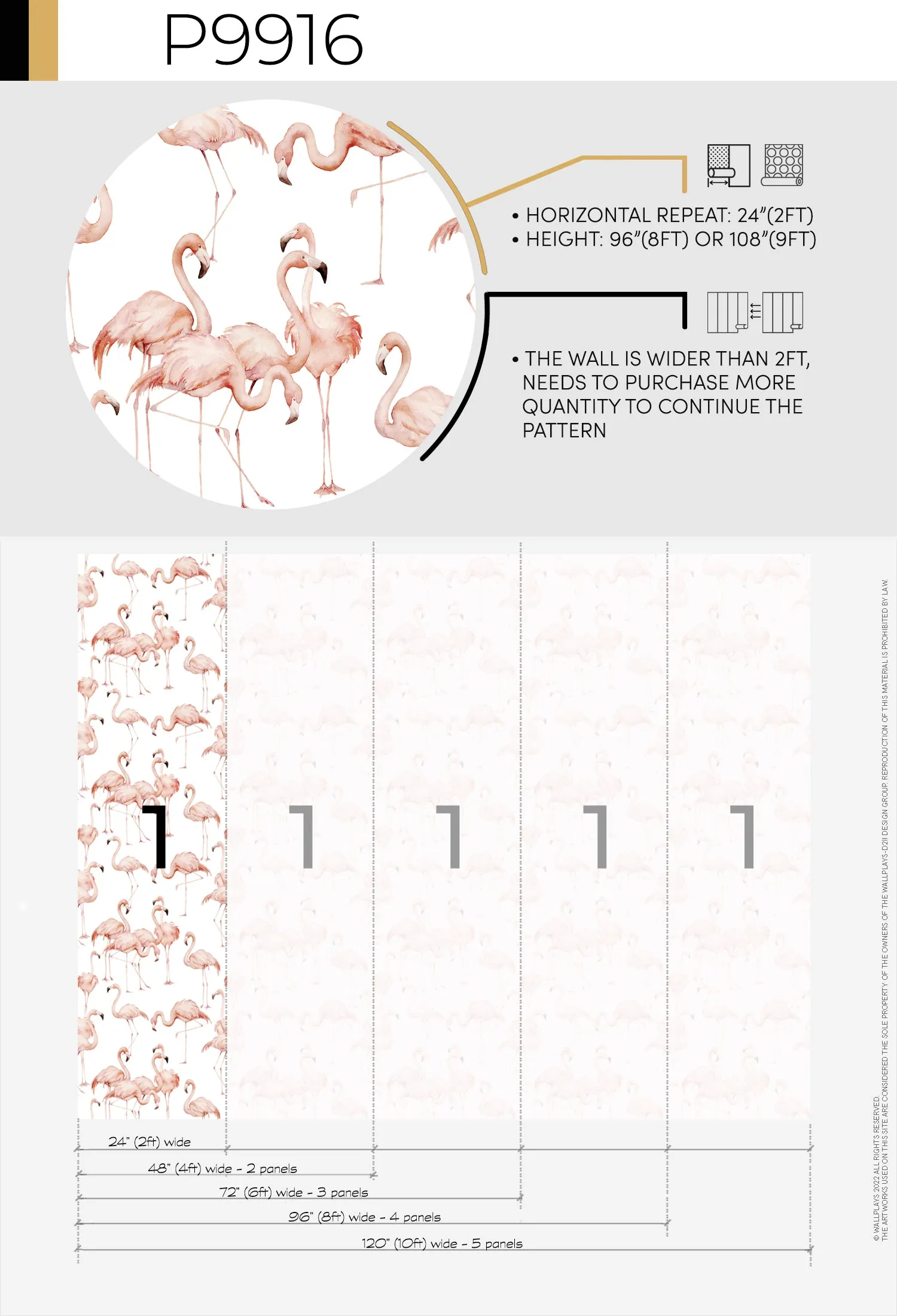 Flamingos Fabric Wallpaper
