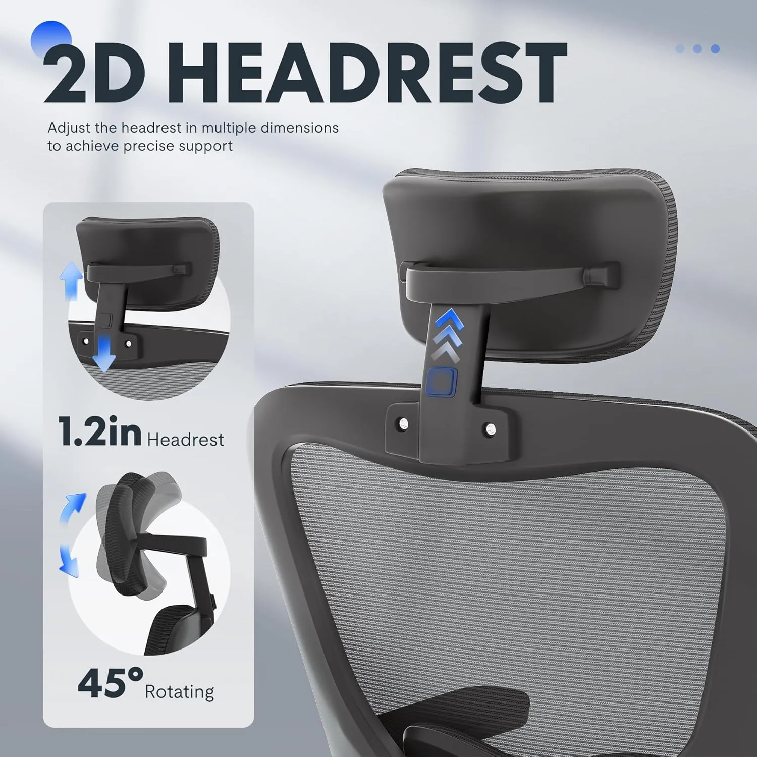 FLEXISPOT Ergonomic Office Chairs Mesh Computer Desk Chair with 3D Flip-up Armrests Adjustable Headrest and Lumbar Support Comfy High Back Rolling Task Chair with Swivel Wheels,Obsidian