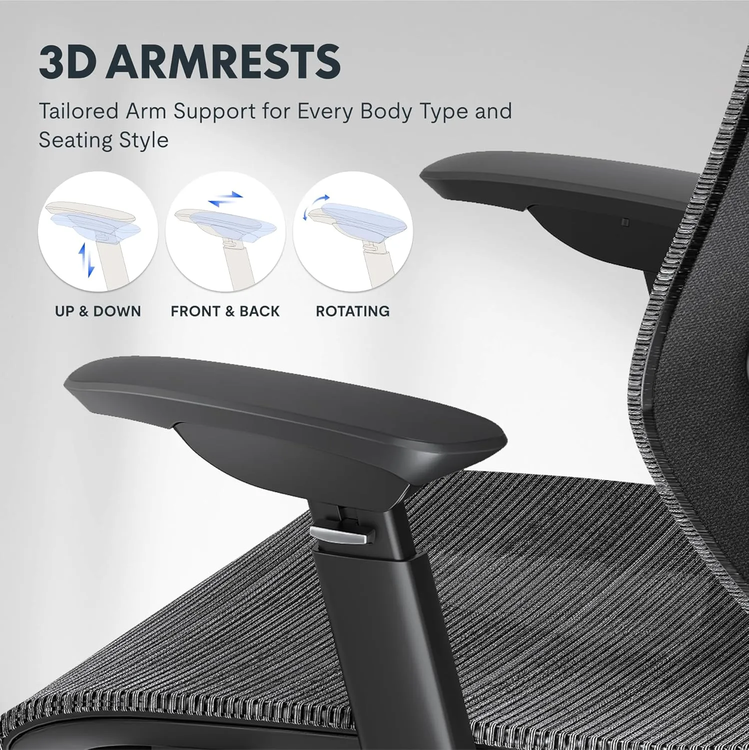FLEXISPOT OC6 Big and Tall Office Chair Heavy Duty,4D Armrest Mesh Ergonomic Home Office Chair with High Back,Lumbar Support,Tilt Function,360°Swivel Wheels and Footrest(Dark Grey)