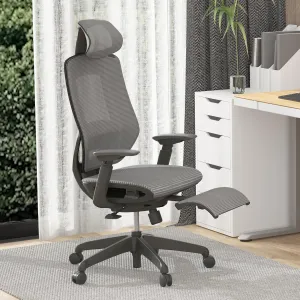 FLEXISPOT OC6 Big and Tall Office Chair Heavy Duty,4D Armrest Mesh Ergonomic Home Office Chair with High Back,Lumbar Support,Tilt Function,360°Swivel Wheels and Footrest(Dark Grey)