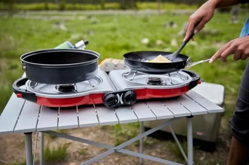Fold ‘N Go 2-Burner Propane Stove, Dual Adjustable Burners