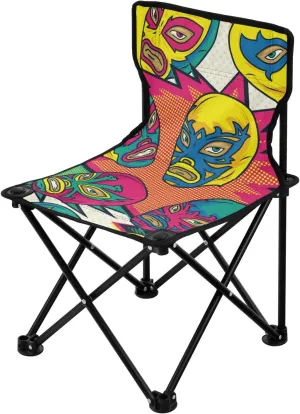 Foldable Colorful Mexican Wrestler Camp Chair Ultralight Backpack Beach Chairs for Adults Includes Carry Bag Lawn Chair for Lawn Sports