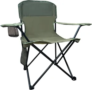 Folding Outdoor Beach Camp Chair with Cup Holder, Storage Pocket, Waterproof Bag Outdoor Arm Chair, Supports 225LBS, Green