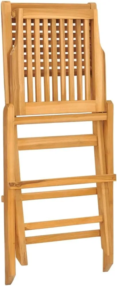 Folding Patio Chairs 2 pcs 18.5"x24.4"x35.4" Solid Teak Wood Comfortable Outdoor Chairs for Garden, Lawn, Patio, Beach, or Dining