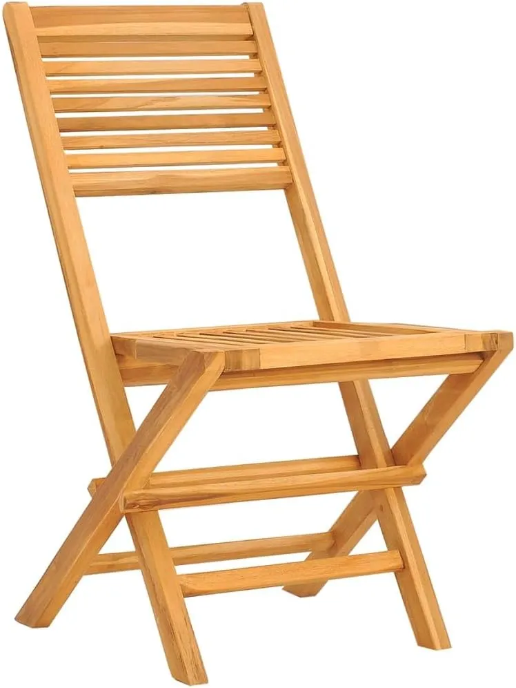Folding Patio Chairs 2 pcs 18.5"x24.4"x35.4" Solid Teak Wood Comfortable Outdoor Chairs for Garden, Lawn, Patio, Beach, or Dining