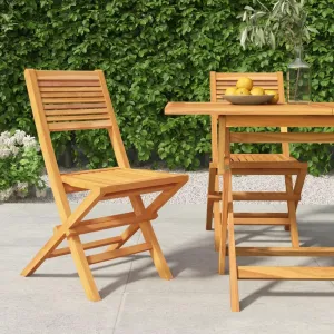 Folding Patio Chairs 2 pcs 18.5"x24.4"x35.4" Solid Teak Wood Comfortable Outdoor Chairs for Garden, Lawn, Patio, Beach, or Dining