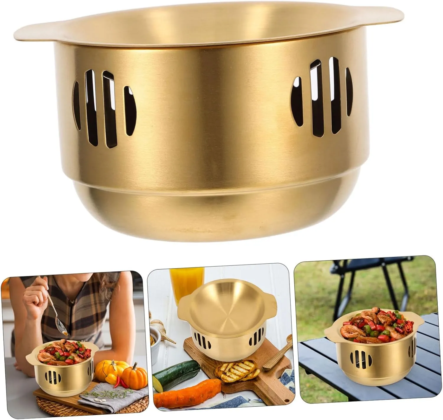 Food Heating Pot with Stove for Kitchen Cooking Pot Set Large Cooking Pot for Seafood Beef Frying Pan