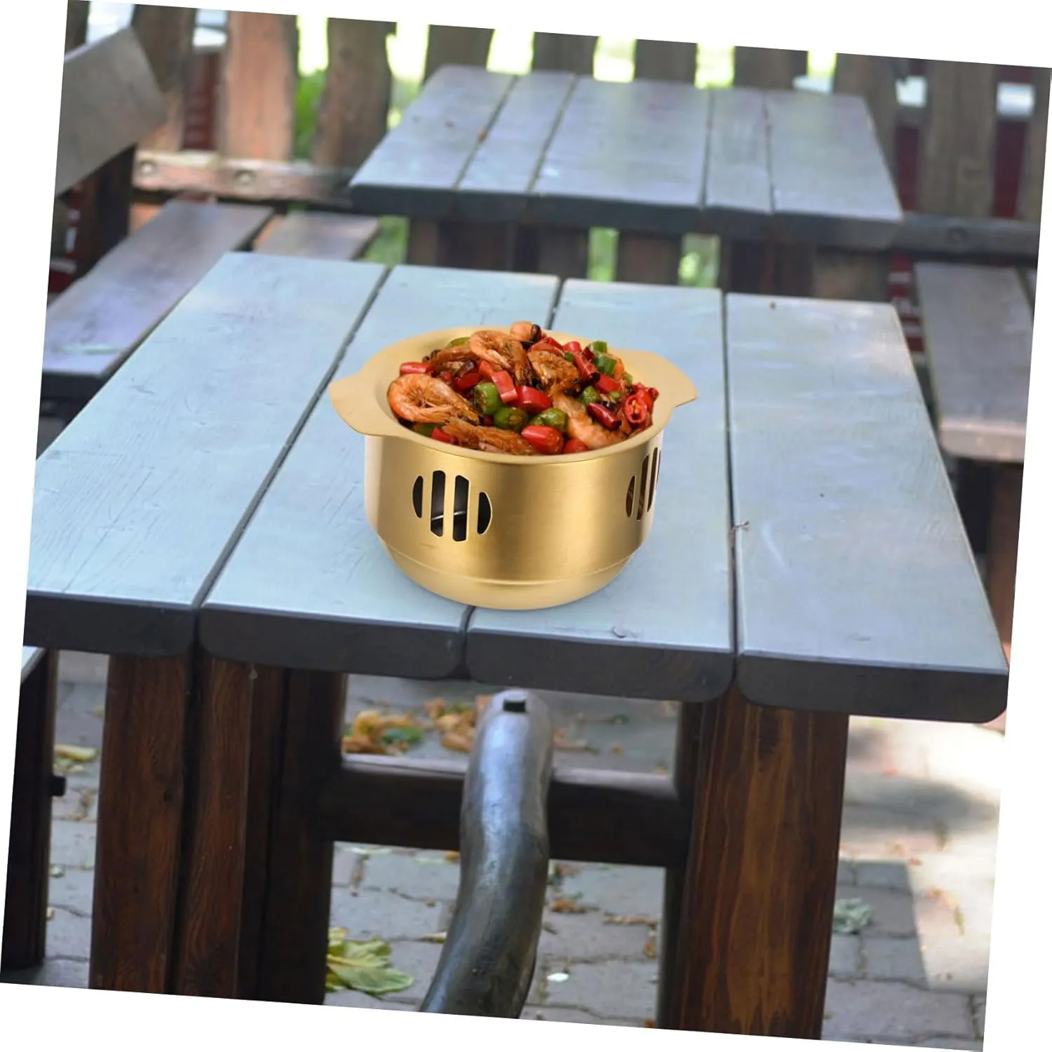 Food Heating Pot with Stove for Kitchen Cooking Pot Set Large Cooking Pot for Seafood Beef Frying Pan