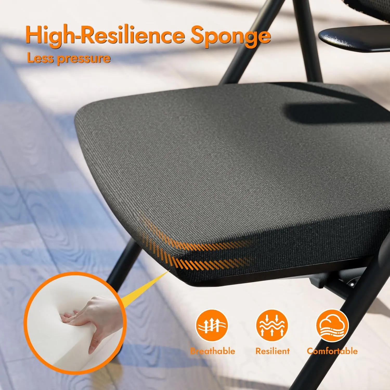FYLICA Stackable & Foldable Office Chair, Folding Desk Chair with Flip-Up Armrest, Breathable Mesh, Thick Seat Cushion & Rocking Backrest, Conference Room Chair with Wheel (Green，1)