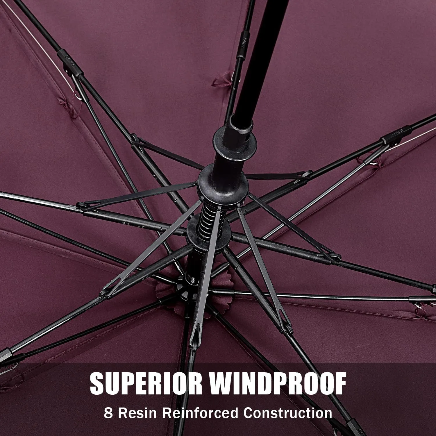 G4Free 62 Inch Portable Golf Umbrella Large Oversize Double Canopy Vented Windproof Waterproof Automatic Open Stick Umbrellas for Men and Women(Wine Red)