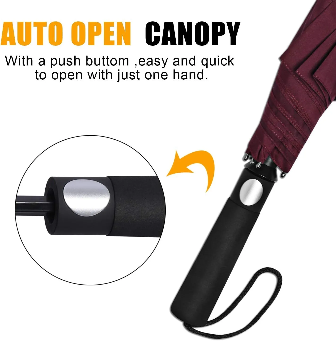 G4Free 62 Inch Portable Golf Umbrella Large Oversize Double Canopy Vented Windproof Waterproof Automatic Open Stick Umbrellas for Men and Women(Wine Red)
