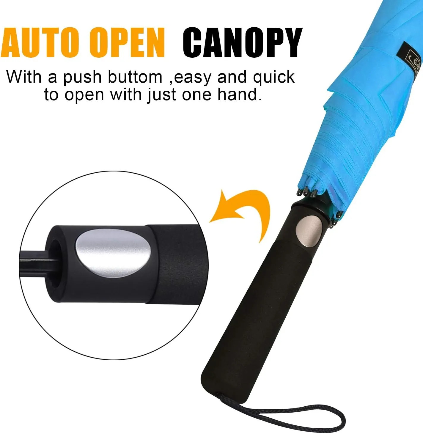 G4Free 62inch Portable Golf Umbrella Automatic Open Large Oversize Vented Double Canopy Windproof Waterproof Sport Umbrellas(Sky Blue)