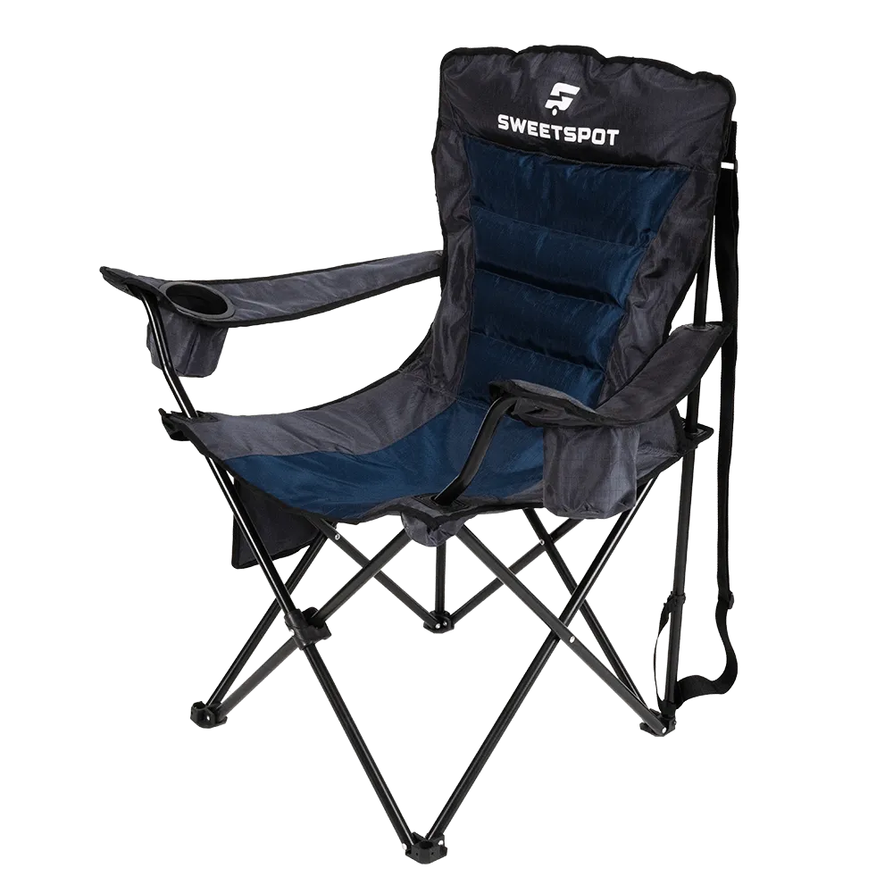 Gameday Portable Outdoor Collapsible Folding Chair with Cup Holder, Pockets and 300  lb load capacity