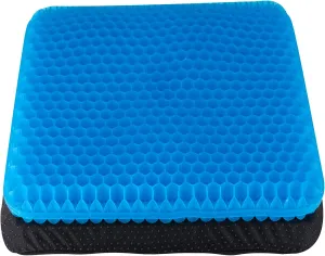 Gel Seat Cushion, Chair Cushions with Non-Slip Cover, Breathable Honeycomb Car Seat Cushion for Pressure Relief Back Pain, Home Wheelchair Office Chair Cushion (16x14x1.6 inch)