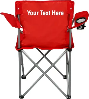 Gilbins Personalized Kid's Quad Folding Camp Chair with Cup Holder (Red)