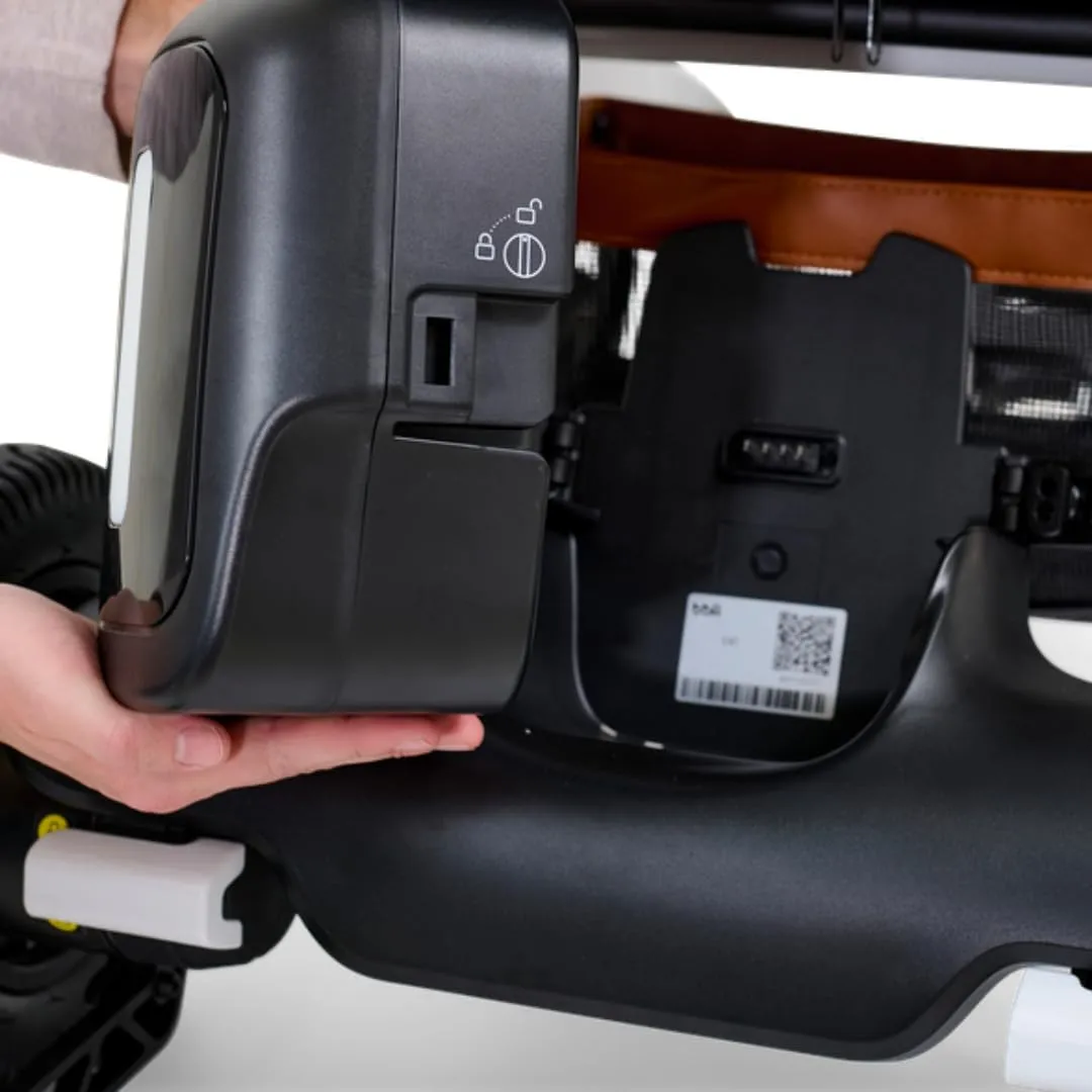 Golden Technologies Golden Ally - Manual Fold Power Wheelchair - Memory Foam Seat - USB Port - Smart Control Mobile App - Airline and Cruise Approved Removable Lithium Battery - 56 lbs. Total (Black)