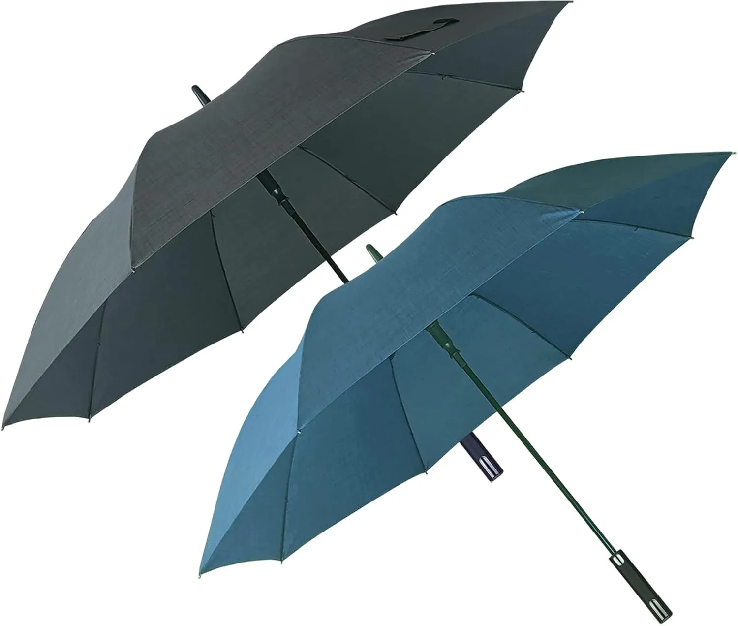 Golf Umbrella 2 Packs 56 Inch Big Umbrela for Rain Heavy Duty Automatic Open Windproof Umbrella-Cotton Grey and Blue