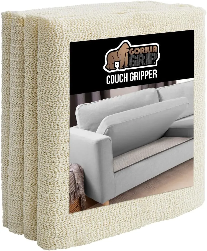 GORILLA GRIP Non Slip Couch Gripper, Prevents Couches from Sliding and Holds Bed in Place, Pad Grips Beds, Sofa, Mattresses, Chair Cushions and Helps Keep Topper from Slipping, Easy Trim Pads