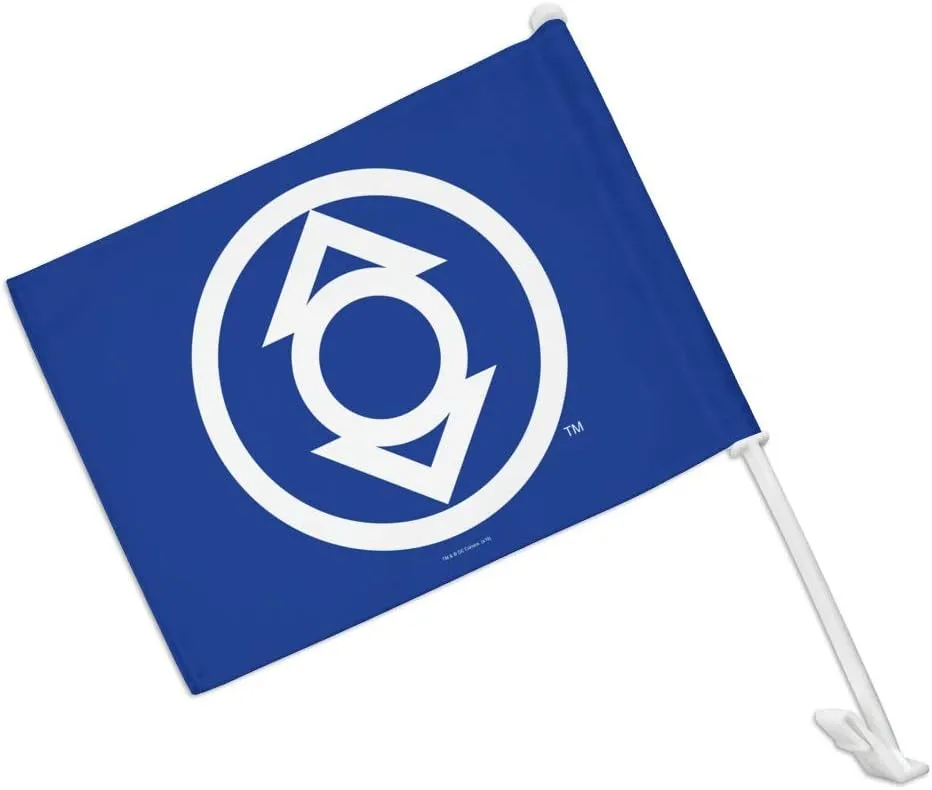 GRAPHICS & MORE Green Lantern Blackest Night Indigo Lantern Logo Car Truck Flag with Window Clip On Pole Holder