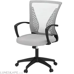 Gray Modern Mid-Back Ergonomic Mesh Office Desk Chair with Armrest on