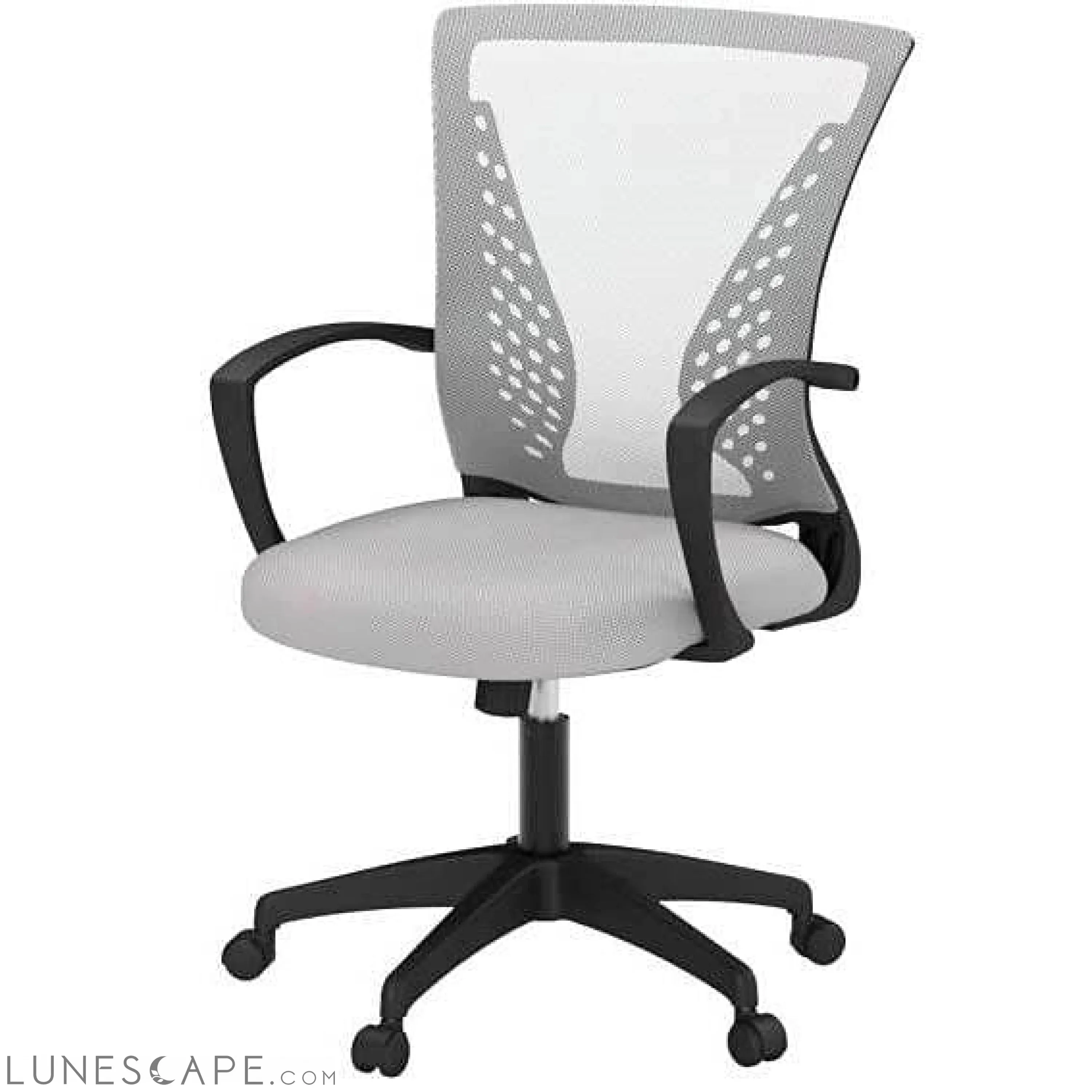 Gray Modern Mid-Back Ergonomic Mesh Office Desk Chair with Armrest on
