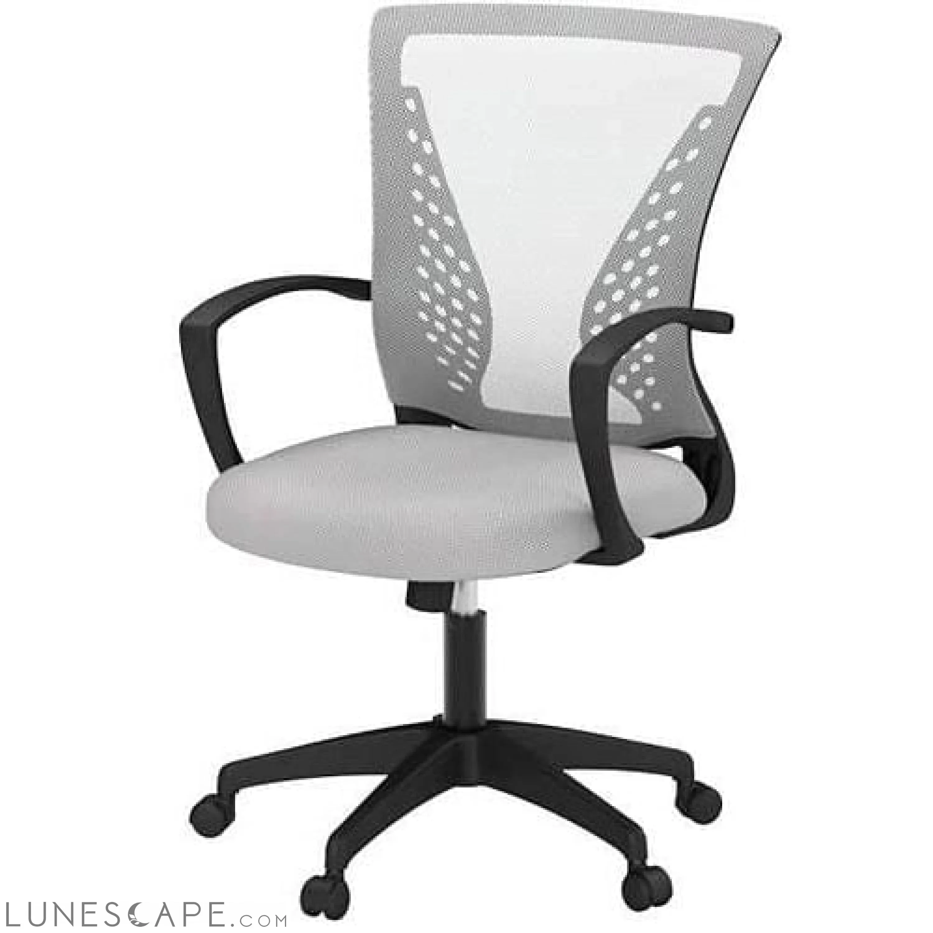 Gray Modern Mid-Back Ergonomic Mesh Office Desk Chair with Armrest on