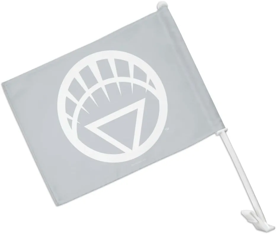 Green Lantern Blackest Night White Lantern Logo Car Truck Flag with Window Clip On Pole Holder