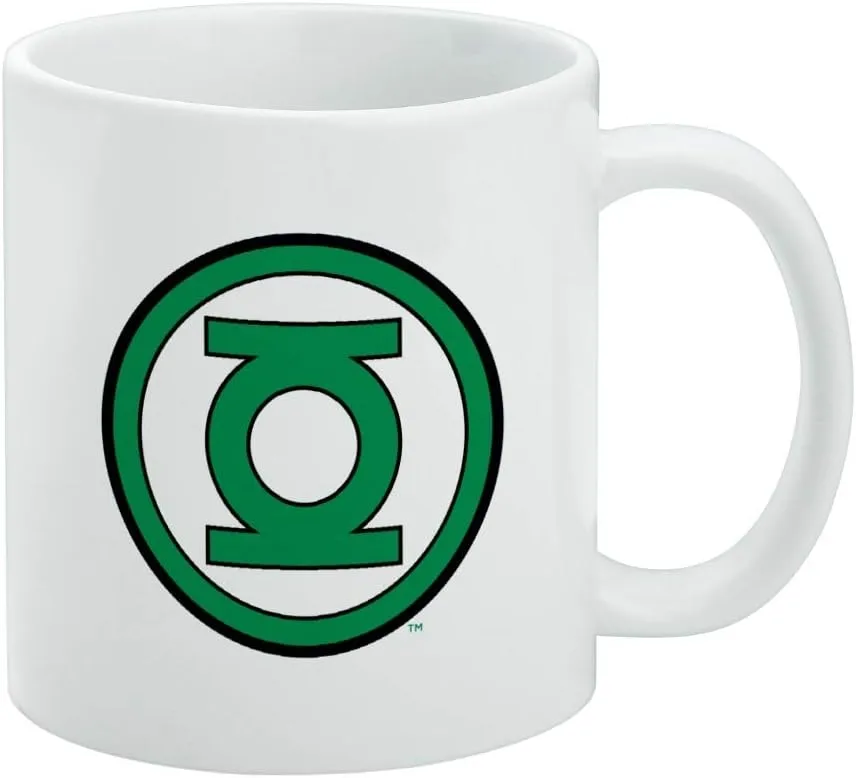 Green Lantern Logo Ceramic Coffee Mug, Novelty Gift Mugs for Coffee, Tea and Hot Drinks, 11oz, White