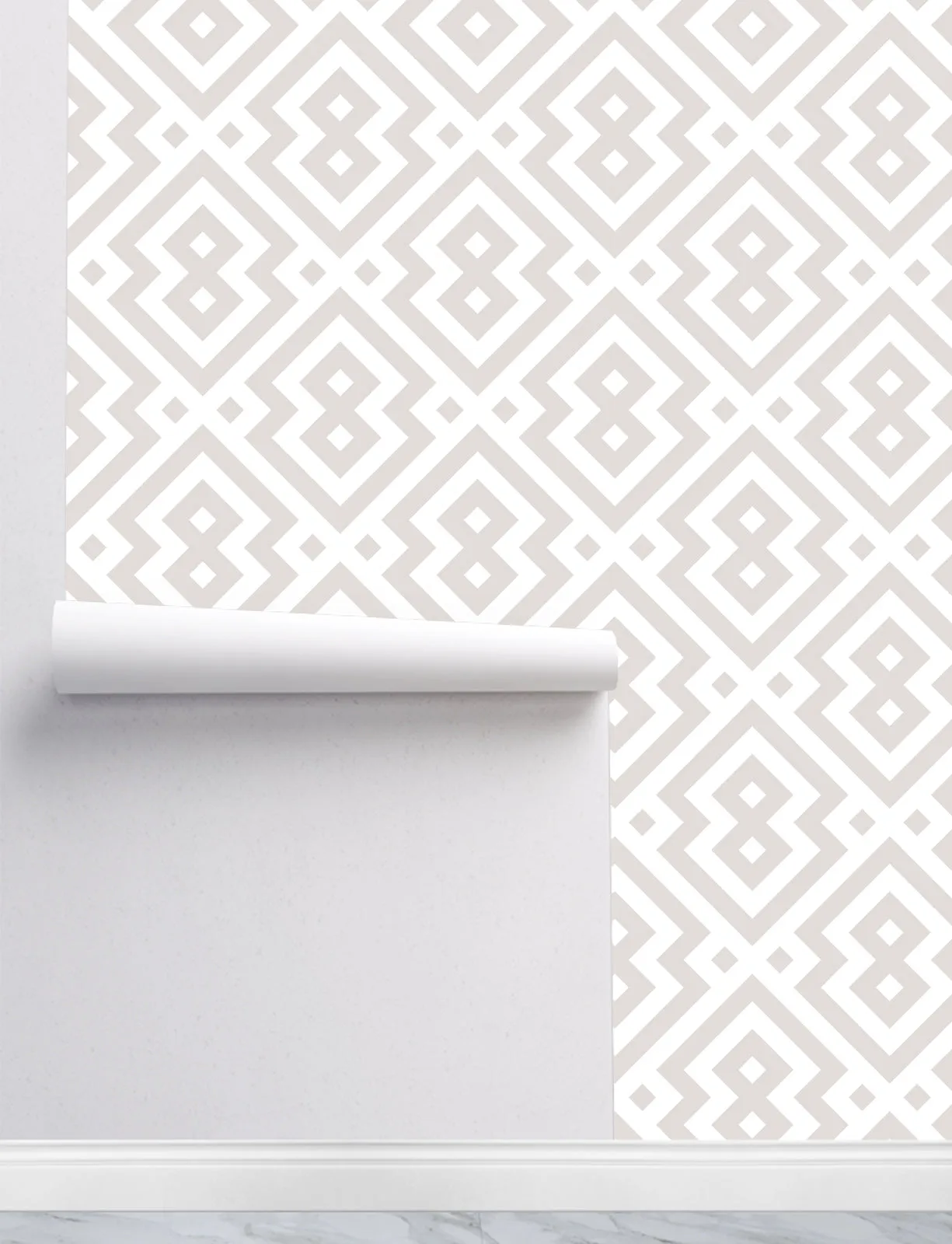 Greige Rhombus Wallpaper