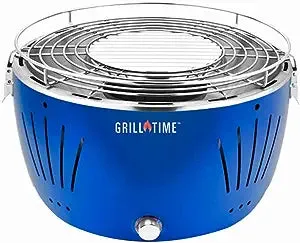 Grill Time Tailgater GT Portable Charcoal Grill Perfect for Camping Accessories, Tailgating, Outdoor Cooking, RV, Boats, Travel, Lightweight Compact Small BBQ Accessories (12.5 Inch, Blue)