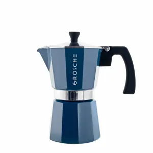 GROSCHE MILANO Stovetop Espresso Maker - Blue: 6 cup