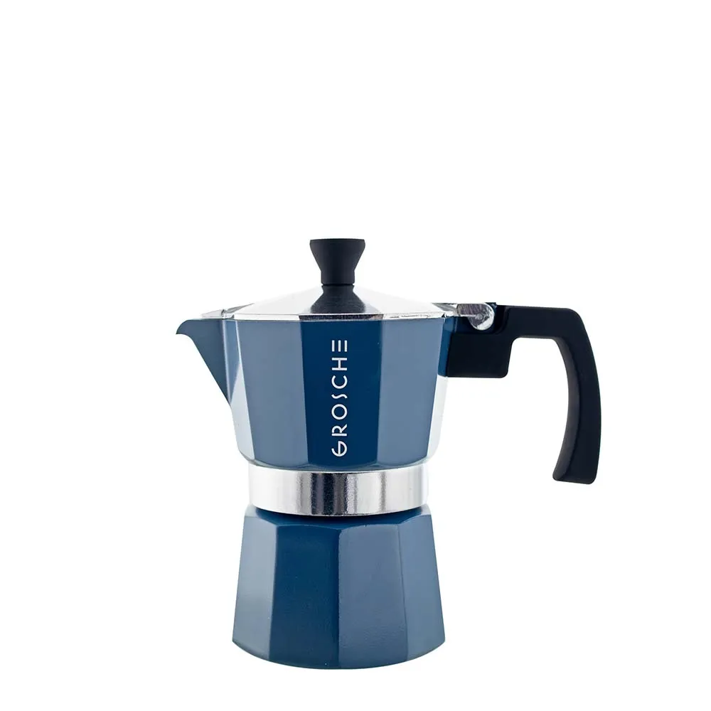 GROSCHE MILANO Stovetop Espresso Maker - Blue: 6 cup
