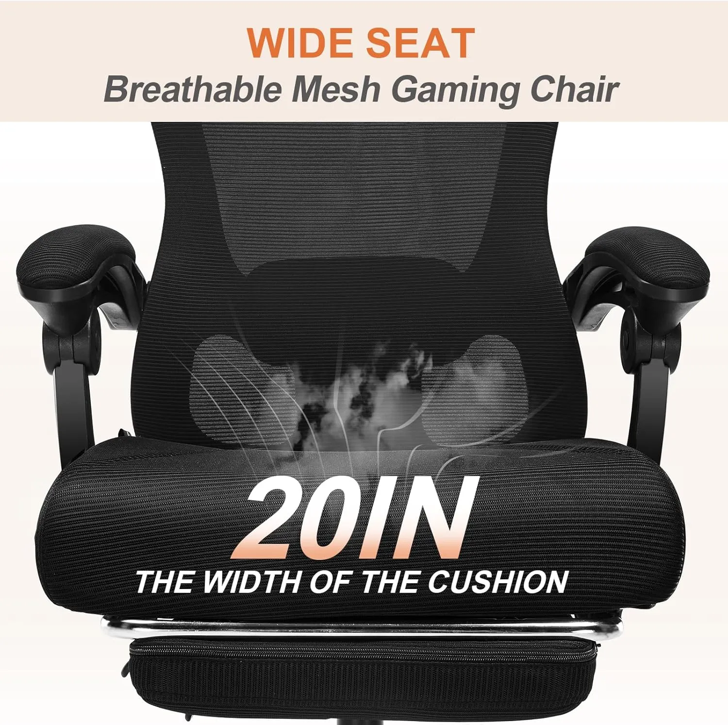 GTRACING Ergonomic High-Back Office Chair with Strong Adjustable Lumbar Support Breathable Mesh Gaming Chair with Wide Seat Footrest Sturdy Computer Desk Chair with SGS Certified Class 3 Gas Cylinder