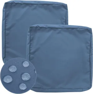 GUEGLSA Outdoor Replacement Cushion Covers 24x24x5 inch, Waterproof Patio Cushion Slipcovers, Chair Cushion Slip Cover, Set of 2, Blue