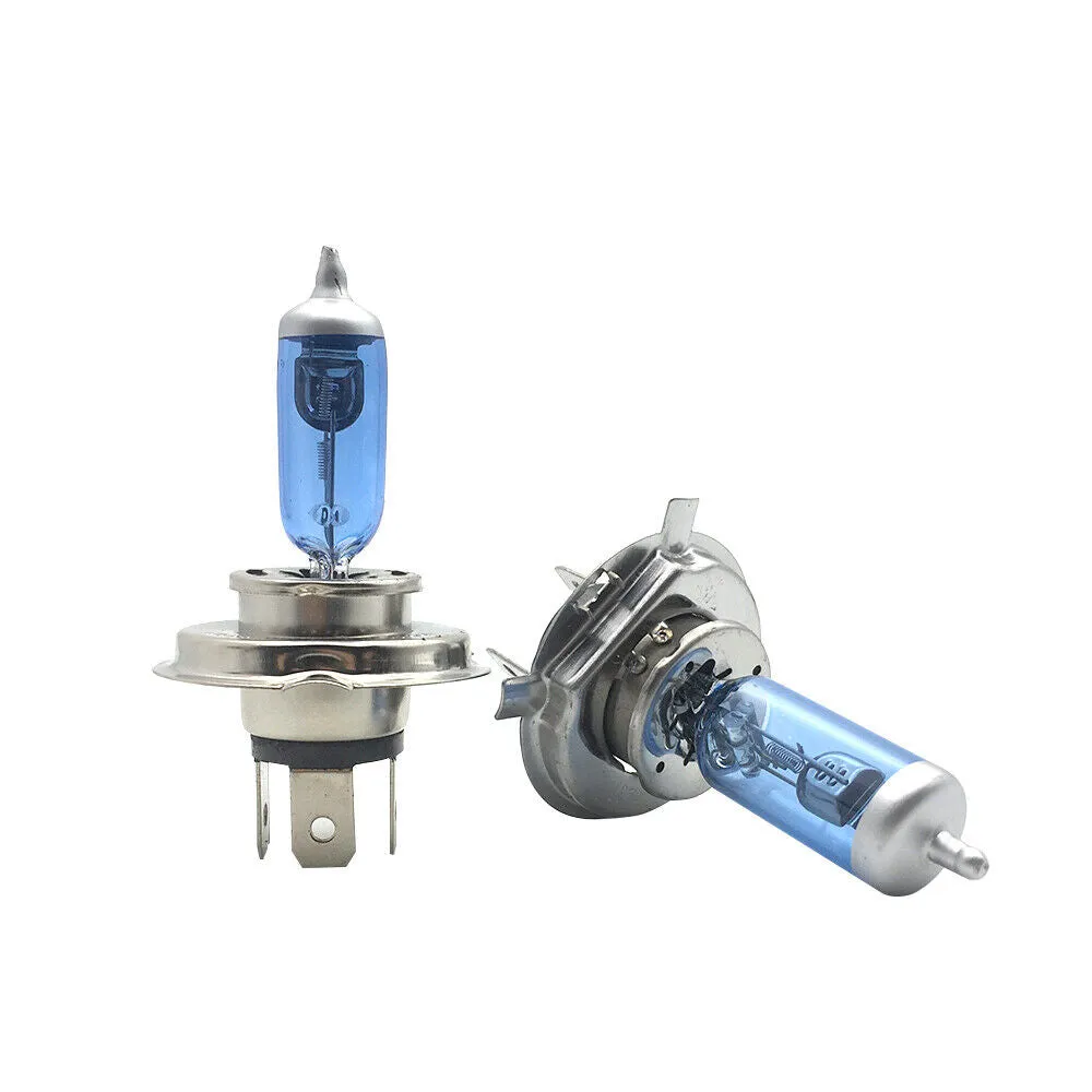 H4 HEADLIGHT GLOBES CAR LIGHT BULBS 6000K 100/90W 12V XENON SUPER WHITE (1 Pair)