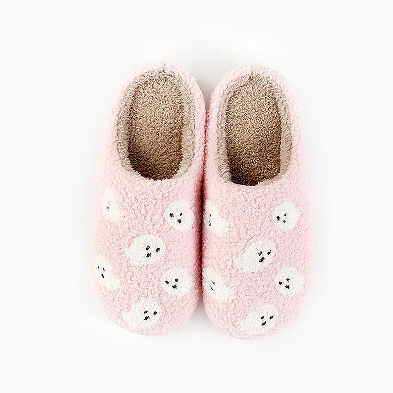 Halloween Pumpkin Slippers for Womens Mens Plush Warm Spooky Lantern Pumpkin Slippers House Shoes