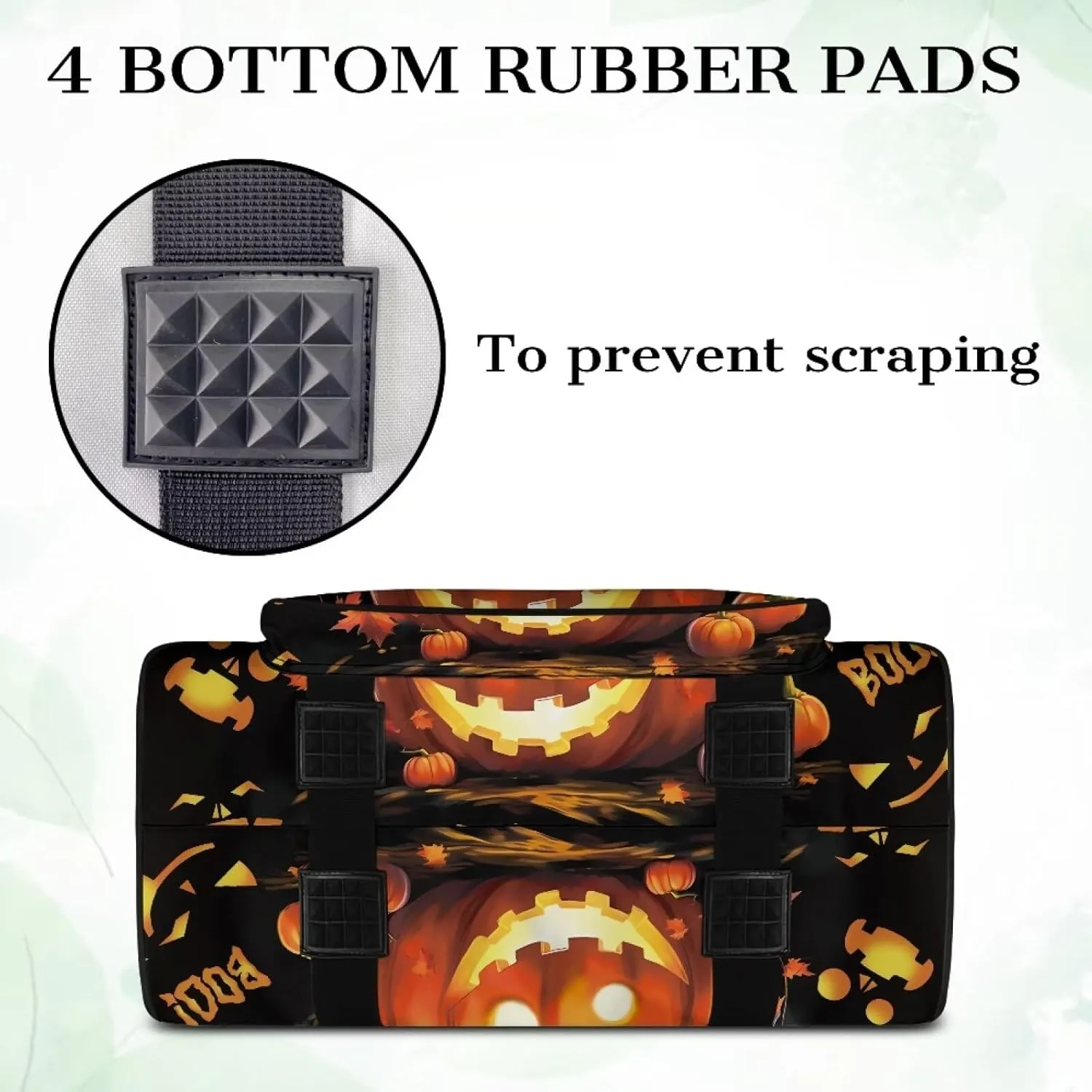 Halloween Sewing Machine Tote Bag Protector Travel Bag Organizer with Compartments and Pockets, Sewing Box Storage Bag Fits for Most Sewing Machines (Bag Only), Cat Jack-O'-Lantern