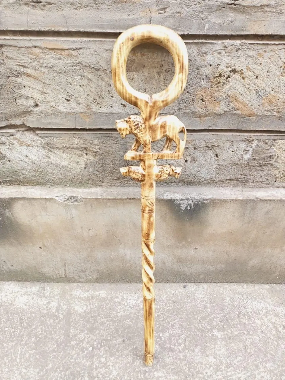 Handcrafted Wooden Walking Stick/Authentic Tribal Hiking Staff/Wooden Walking Cane/Unique Walking Cane Gift