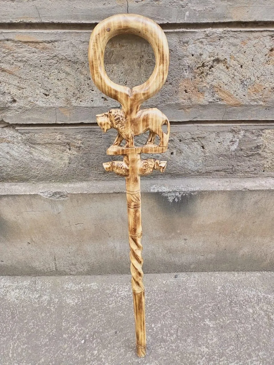 Handcrafted Wooden Walking Stick/Authentic Tribal Hiking Staff/Wooden Walking Cane/Unique Walking Cane Gift