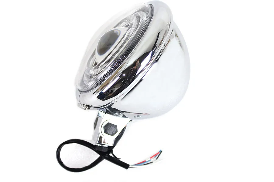 HARLEY 5-3/4 inch Bates Style LED Headlamp Chrome fits 0-  All, models