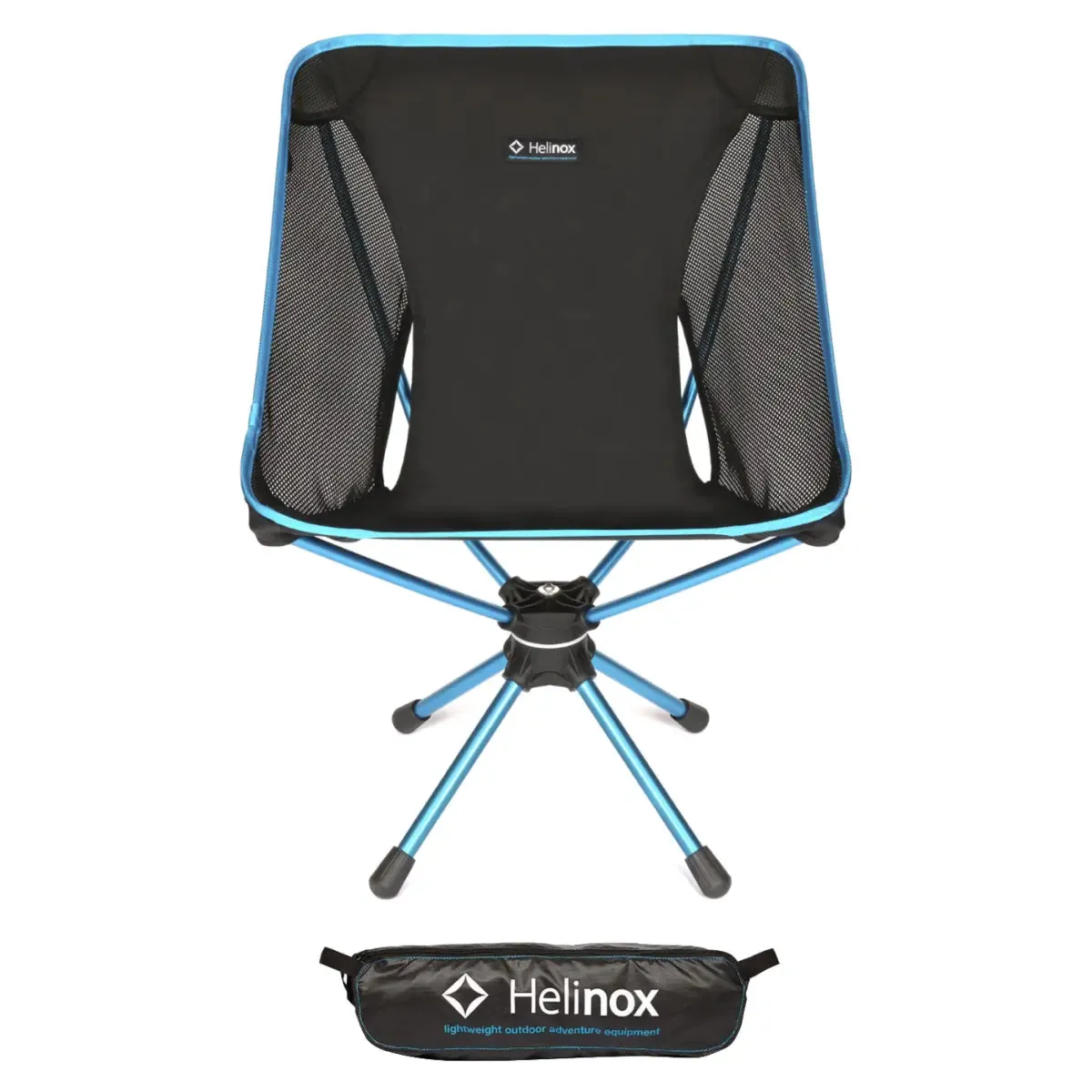 Helinox Swivel Chair - Lightweight Camping Chair - Black / Cyan