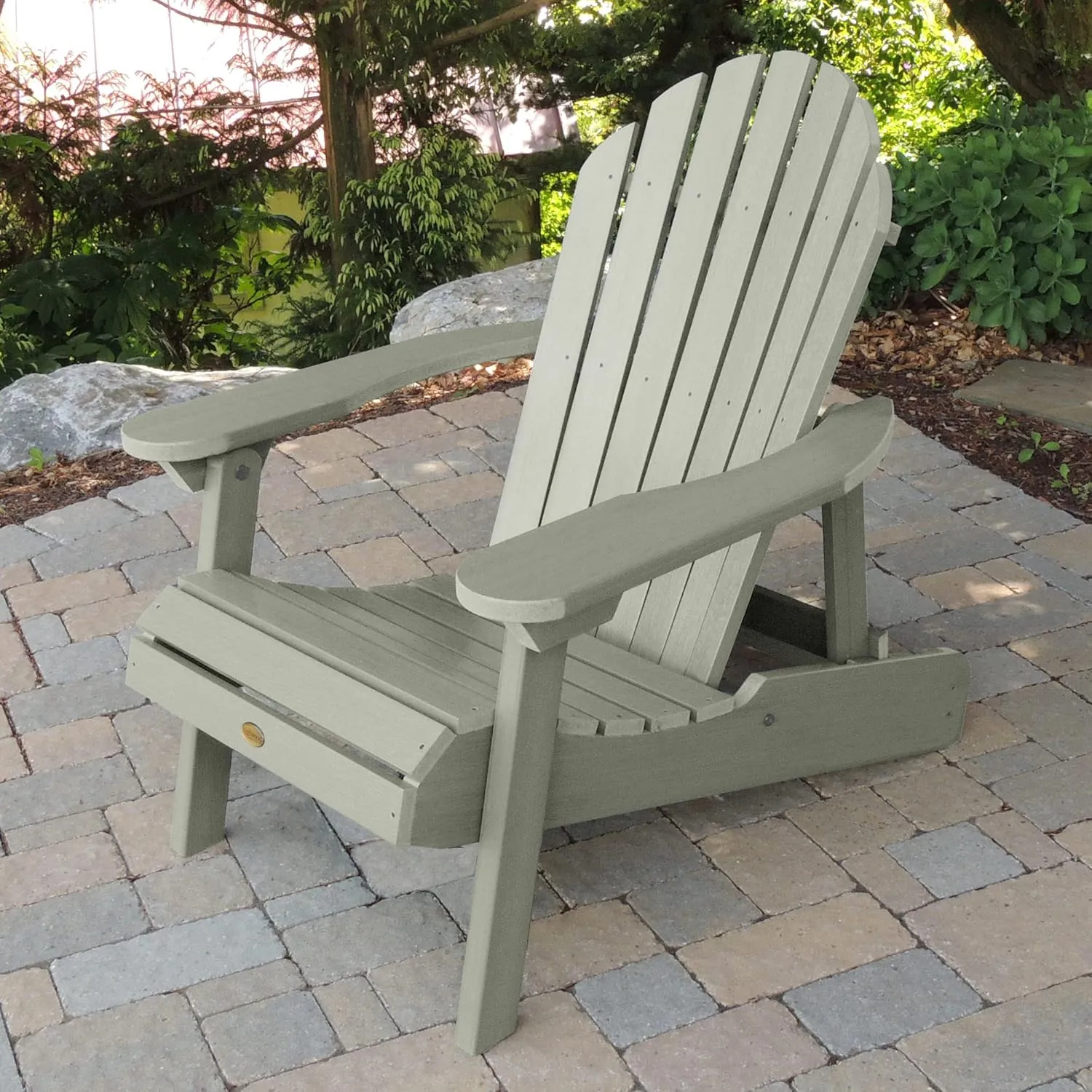 highwood Hamilton Made in The USA Folding and Reclining Adirondack Chair, Adult Size, Eucalyptus