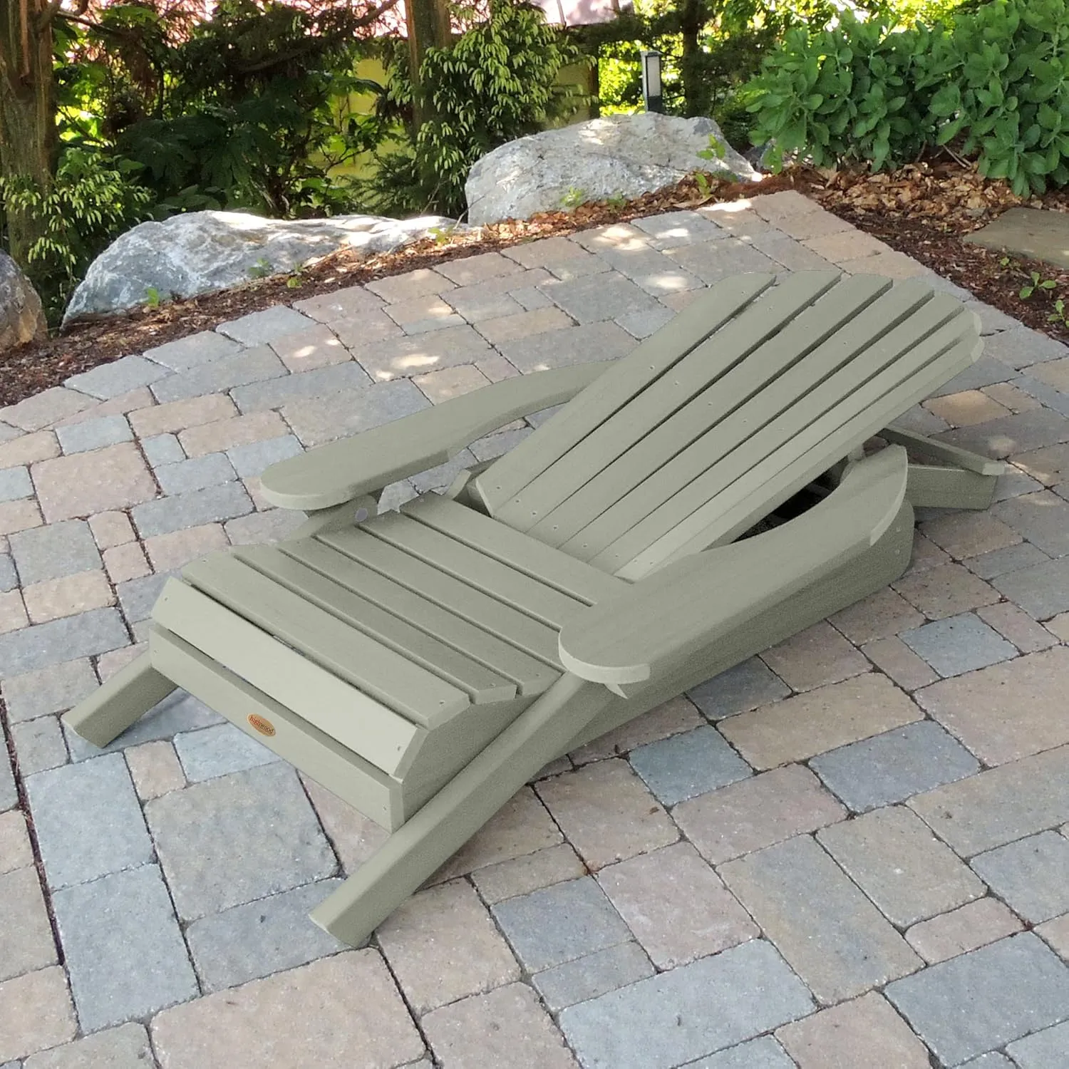 highwood Hamilton Made in The USA Folding and Reclining Adirondack Chair, Adult Size, Eucalyptus