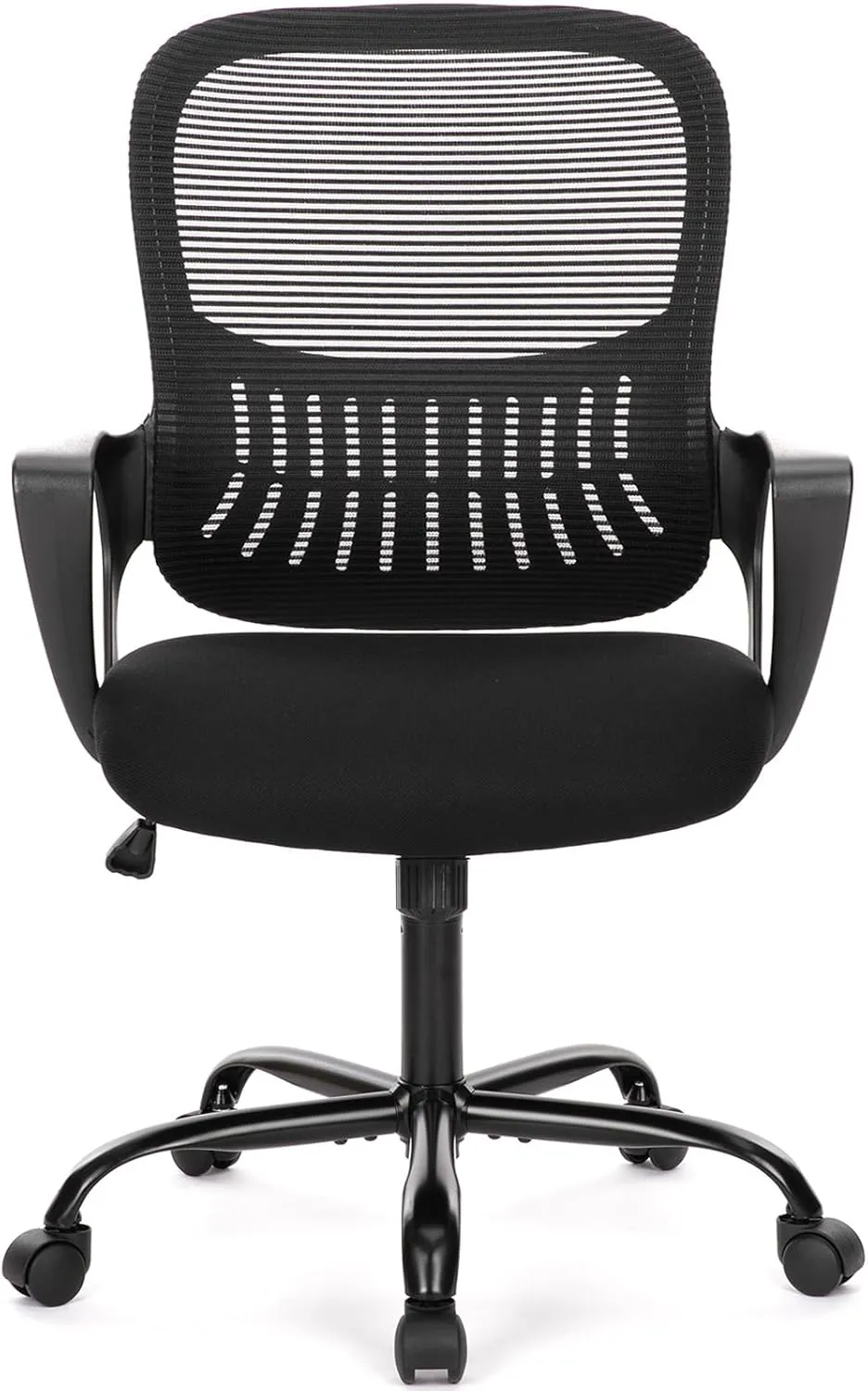 Home Office Computer Desk Chair, Ergonomic Mid-Back Mesh Rolling Work Swivel Task Chairs with Wheels, Comfortable Lumbar Support, Comfy Arms for Bedroom, Study, Dorm, Student